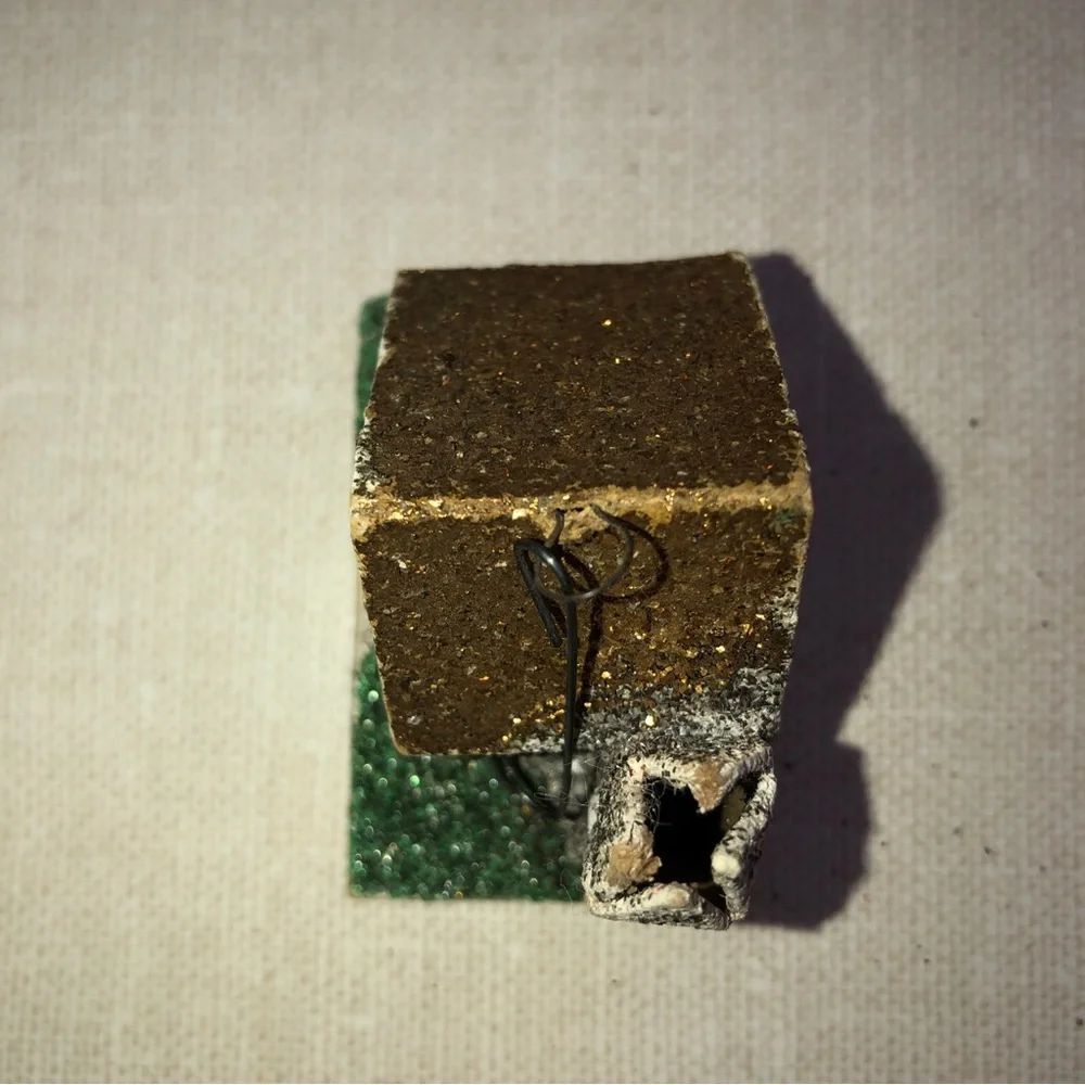 Vintage Paper‎ Cardboard Glitter Church House Christmas Tree Ornament Japan Made